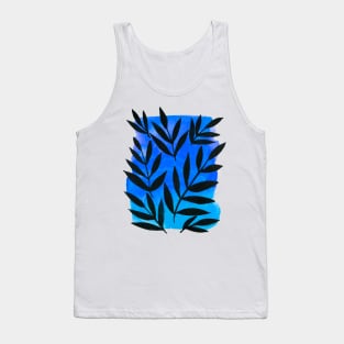 Black branches - blue background Tank Top